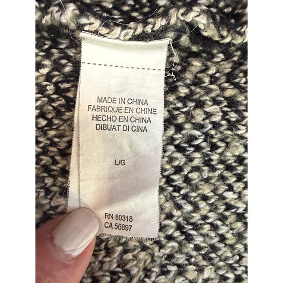 Lucky Brand Tribal Open Cardigan L Black Cream Long Sweater - Picture 3 of 9